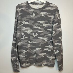Athleta Women's Balance Pullover Sweatshirt Top Camo Lux Gray Size XXS XS Soft